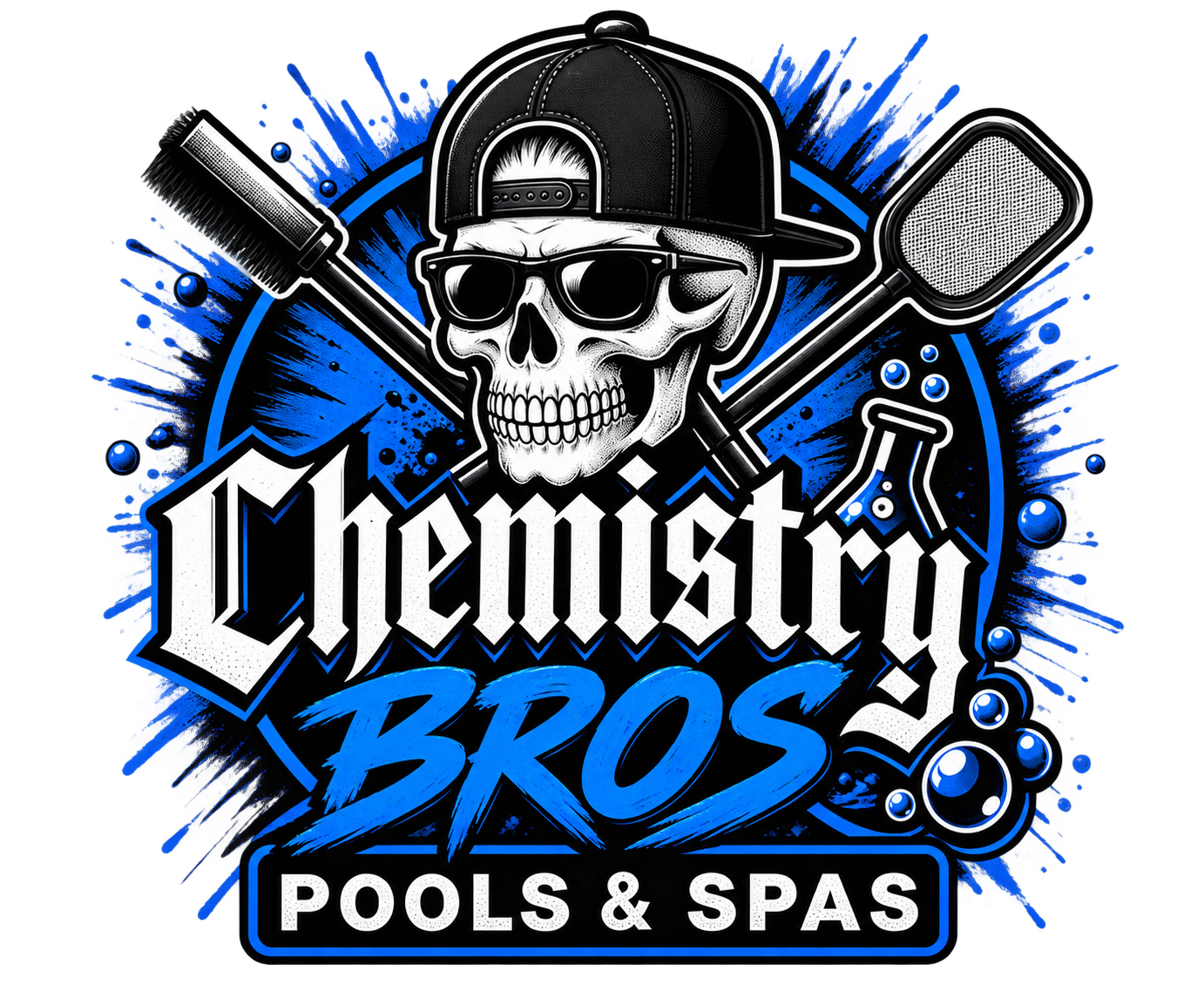 Chemistry Bros skull-and-chemistry emblem